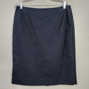 Worthington Pencil Skirt Size 8 Blue Pinstripe‎ Slim Fit Office Career Classic